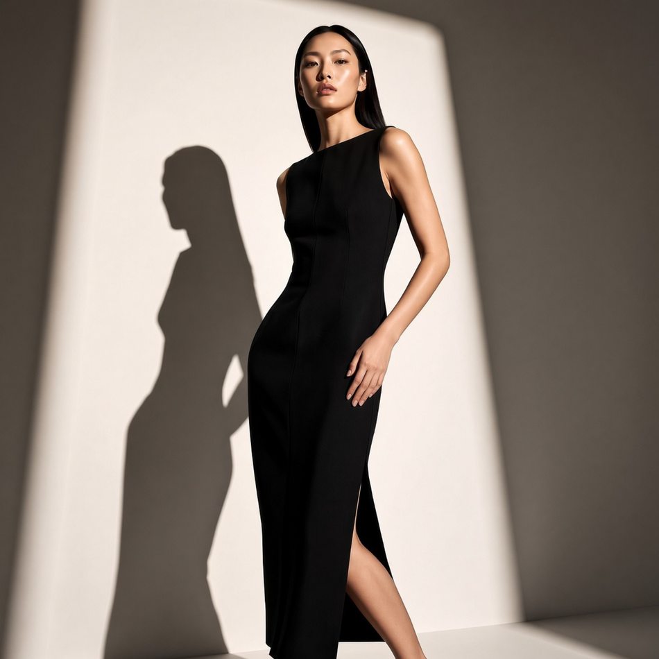 Ink · vestido preto · em estúdio